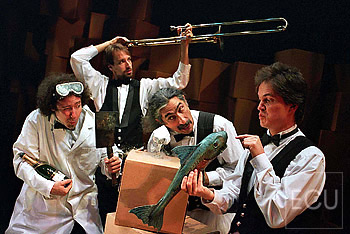 Color photos of the Comedy Troup The Flying Karamazovs, 2012